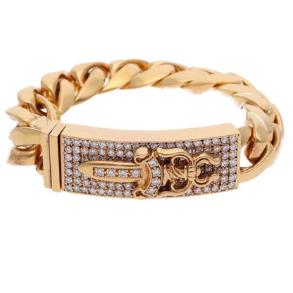 Chrome Hearts 22K Pave Diamond ID Bracelet Size 13LINK