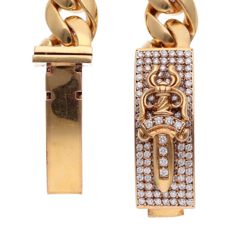 Chrome Hearts 22K Pave Diamond ID Bracelet Size 13LINK