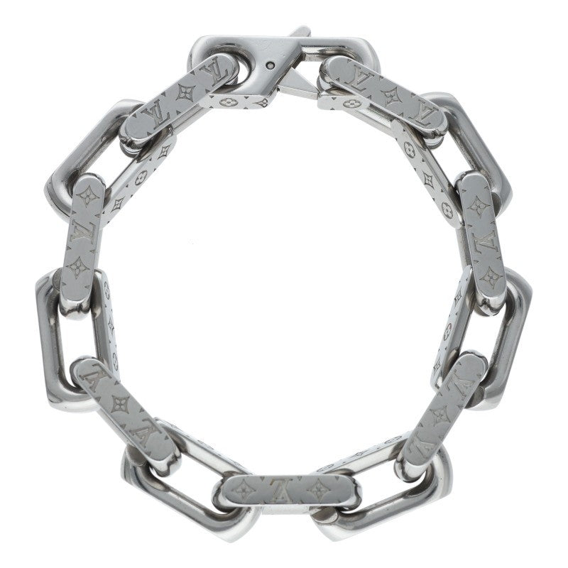 Louis Vuitton Monogram Engraved Chain Bracelet (Silver 45.67g)