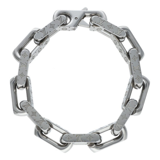 Louis Vuitton Monogram Engraved Chain Bracelet (Silver 45.67g)
