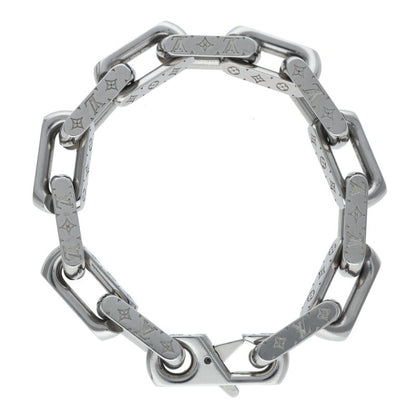 Louis Vuitton Monogram Engraved Chain Bracelet (Silver 45.67g)