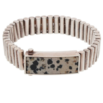 Bottega Veneta Dalmatian Stone Bracelet (Silver 63.59g)