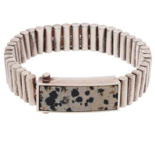 Bottega Veneta Dalmatian Stone Bracelet (Silver 63.59g)