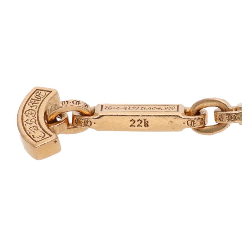 Chrome Hearts 22K Paper E Chain Gold Bracelet Size Yellow