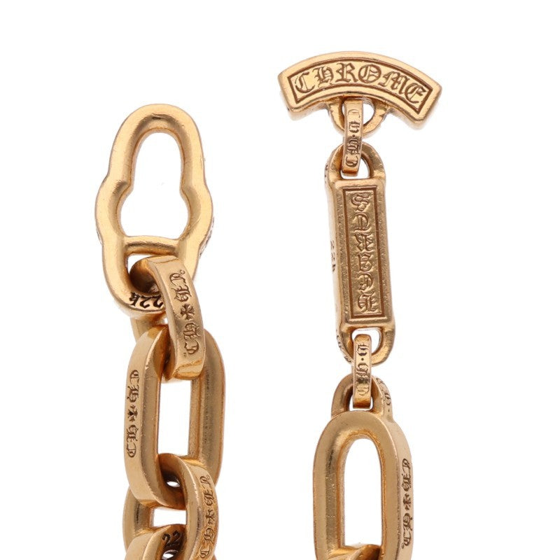 Chrome Hearts 22K Paper E Chain Gold Bracelet Size Yellow