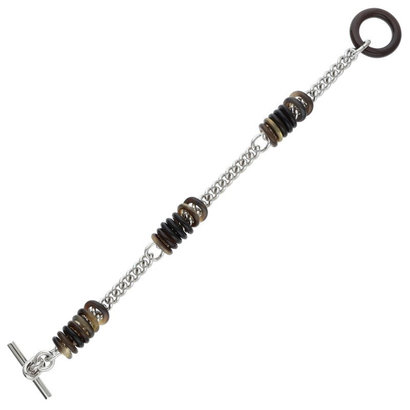 HERMES Theoreme Metal Buffalo Horn Bracelet Size ONE SIZE