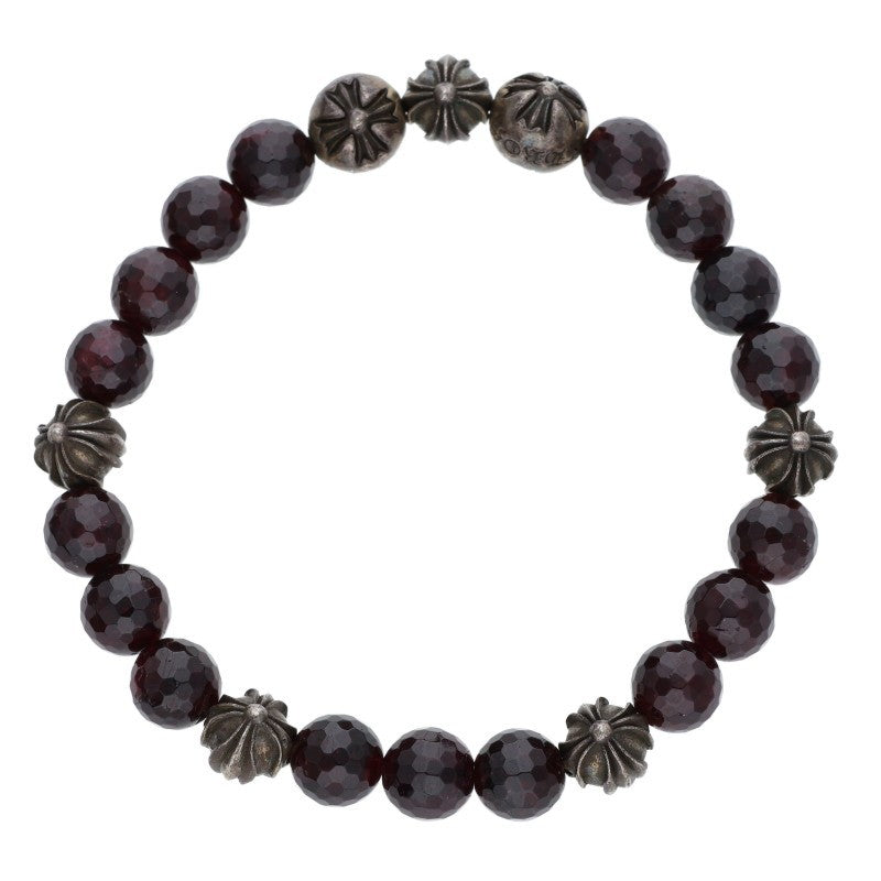 Chrome Hearts 8mm Garnet Bead Bracelet Silver Size ONE SIZE