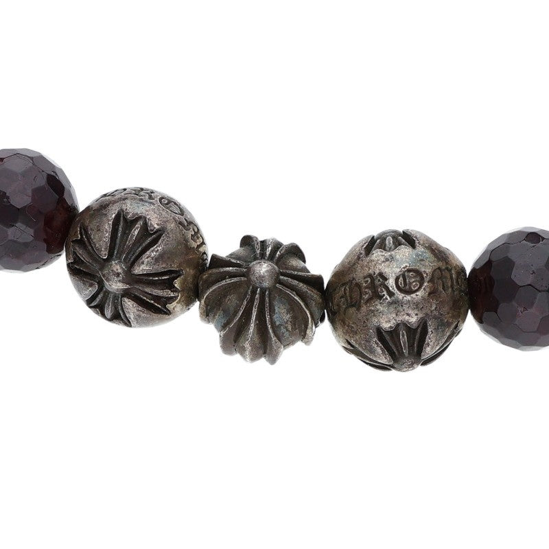 Chrome Hearts 8mm Garnet Bead Bracelet Silver Size ONE SIZE