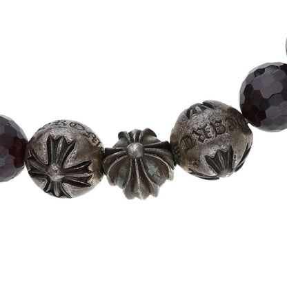 Chrome Hearts 8mm Garnet Bead Bracelet Silver