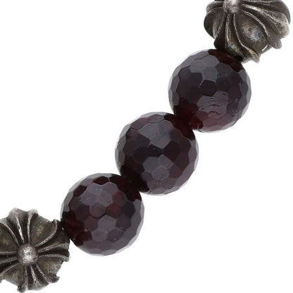 Chrome Hearts 8mm Garnet Bead Bracelet Silver