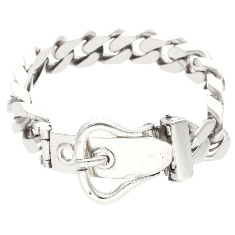HERMES Boucleselier Chain Silver Bracelet Size ONE SIZE