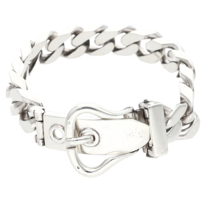 HERMES Boucleselier Chain Silver Bracelet Size ONE SIZE