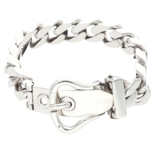 HERMES Boucleselier Chain Silver Bracelet Size ONE SIZE