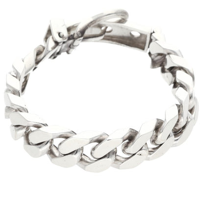 HERMES Boucleselier Chain Silver Bracelet Size ONE SIZE