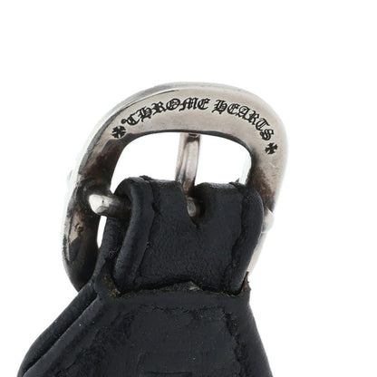 Chrome Hearts RR TINY BUCKLE Leather Bangle Black x Silver Size 1