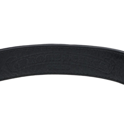 Chrome Hearts RR TINY BUCKLE Leather Bangle Black x Silver Size 1