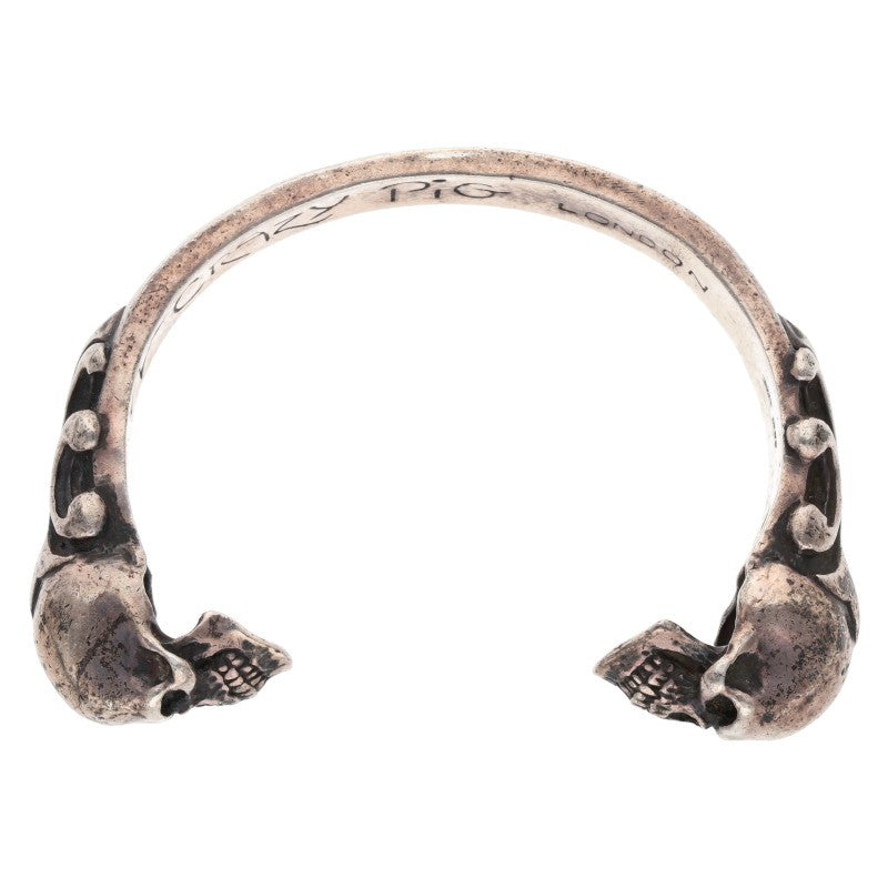CRAZY PIG Early 90s Heavy 2 Skull Silver Size ONE SIZE