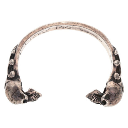 CRAZY PIG Early 90s Heavy 2 Skull Silver Size ONE SIZE