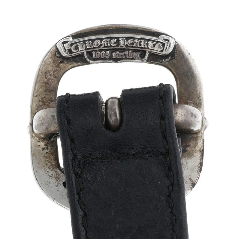 Chrome Hearts Gunslinger Cross Ball Leather Bracelet Size 11