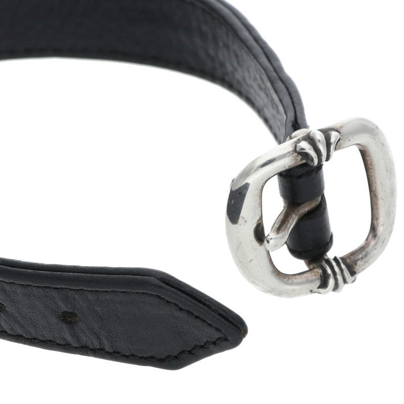 Chrome Hearts Gunslinger Cross Ball Leather Bracelet Size 11