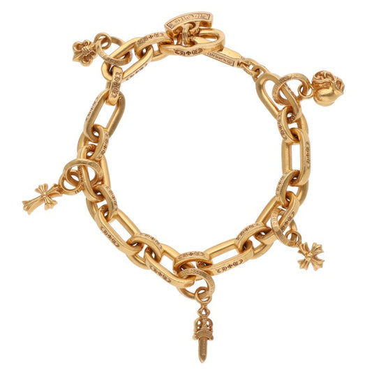Chrome Hearts 22K Paper E Chain Gold Bracelet Size ONE SIZE