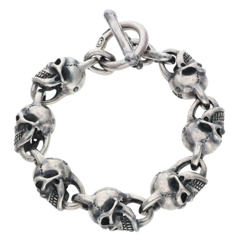 GABOR B-12MS All Skull Link Silver Bracelet Size ONE SIZE