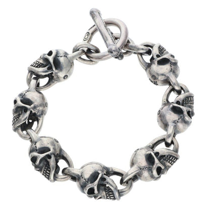GABOR B-12MS All Skull Link Silver Bracelet Size ONE SIZE
