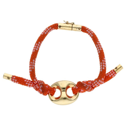 GUCCI Marina Chain Fabric Bracelet Gold Orange Size ONE SIZE