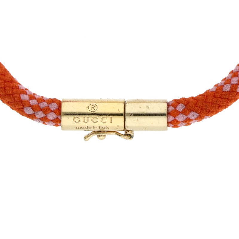 GUCCI Marina Chain Fabric Bracelet Gold Orange Size ONE SIZE