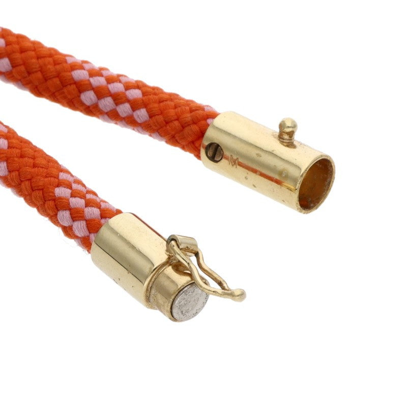 GUCCI Marina Chain Fabric Bracelet Gold Orange Size ONE SIZE