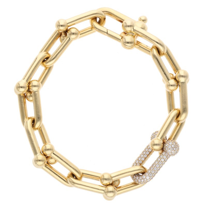 TIFFANY&Co. HardWear K18YG Large Link Bracelet Size ONE SIZE