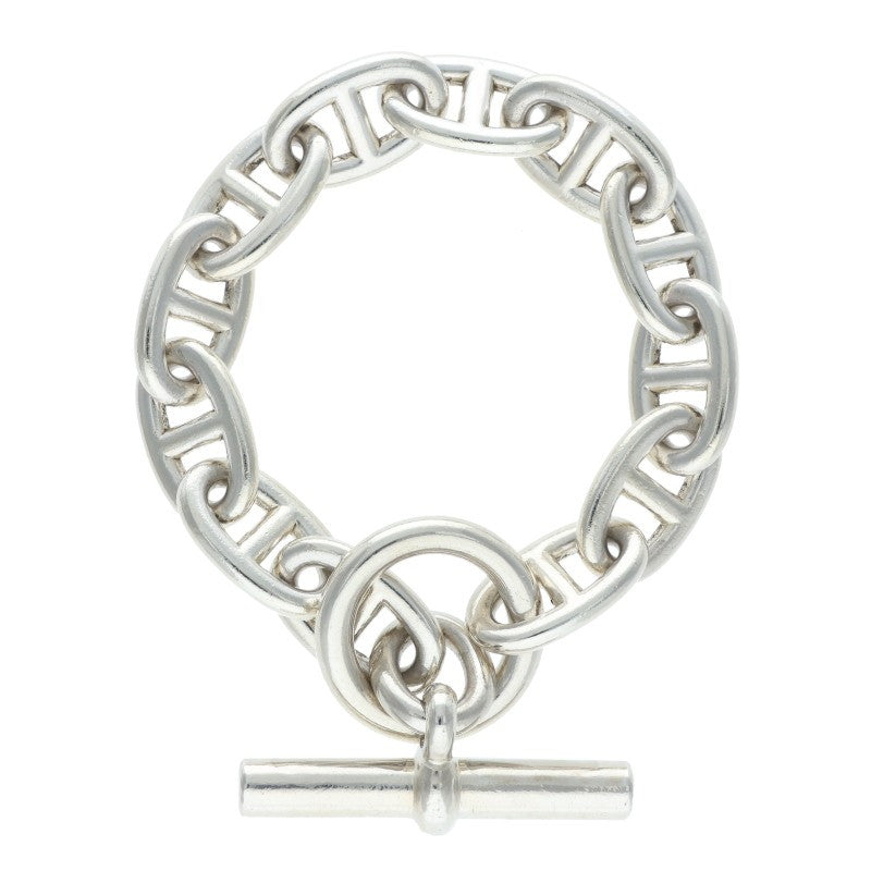 HERMES Chaine d'Ancre TGM 925 Silver Bracelet Size ONE SIZE