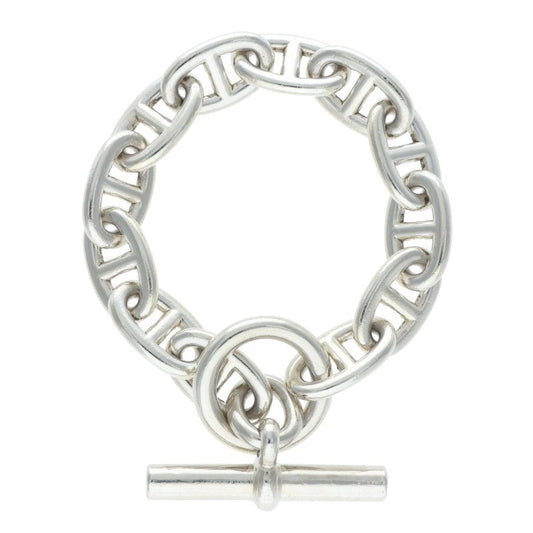 HERMES Chaine d'Ancre TGM 925 Silver Bracelet Size ONE SIZE