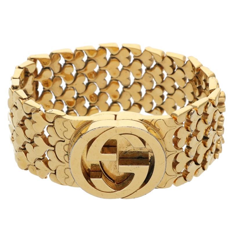 GUCCI Interlocking Bracelet Gold Size ONE SIZE