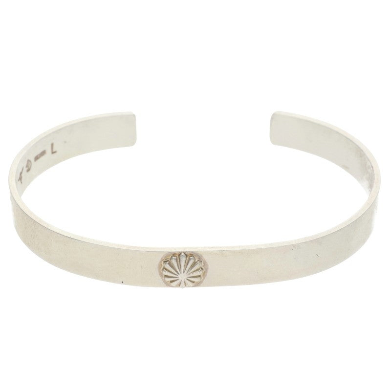 TADY & KING Flat Apollo Silver Bangle Size L