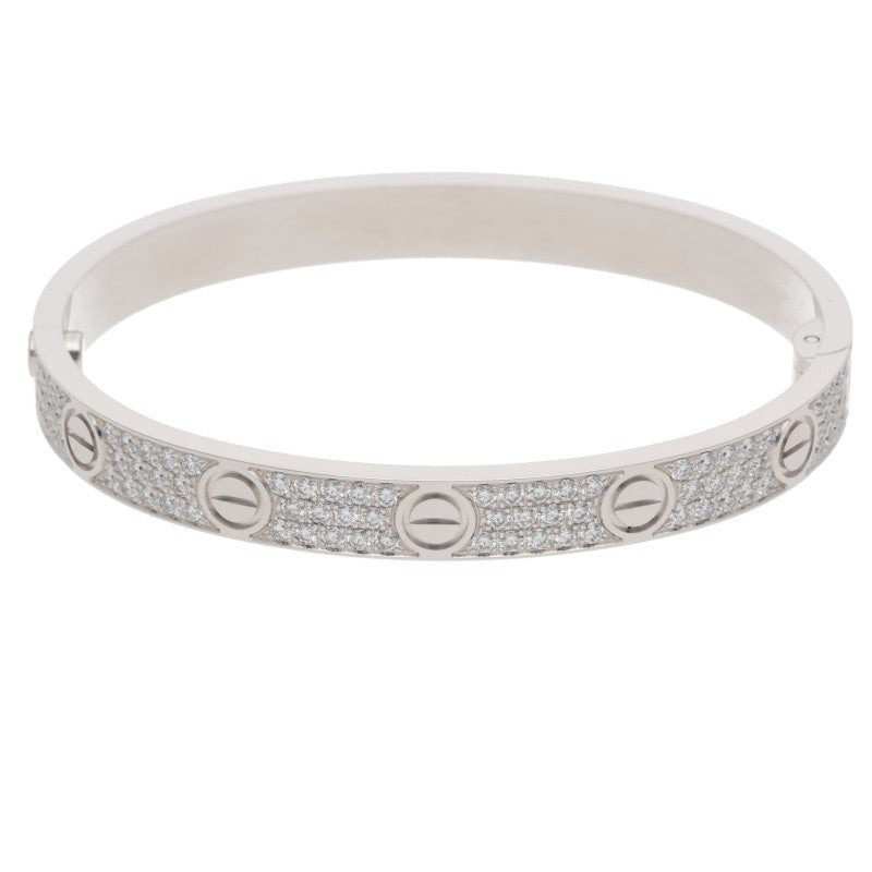 Cartier 18K WG Pave Diamond Love Bracelet Size ONE SIZE