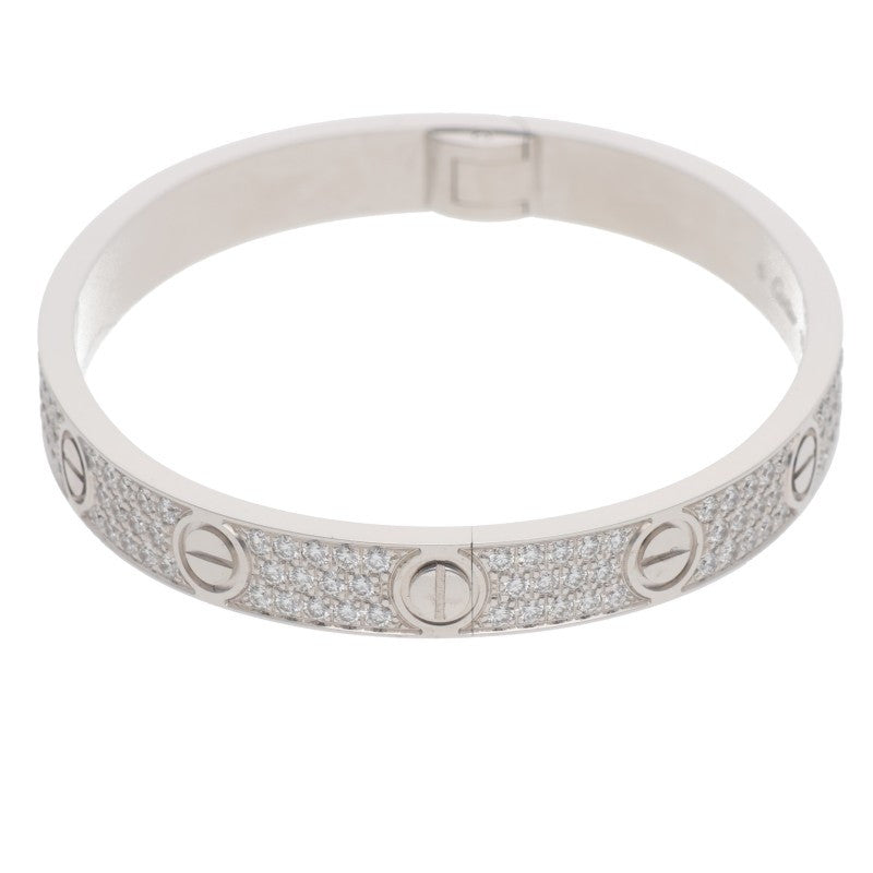Cartier 18K WG Pave Diamond Love Bracelet Size ONE SIZE