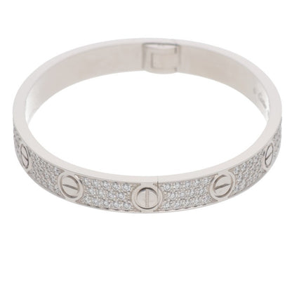 Cartier 18K WG Pave Diamond Love Bracelet Size ONE SIZE