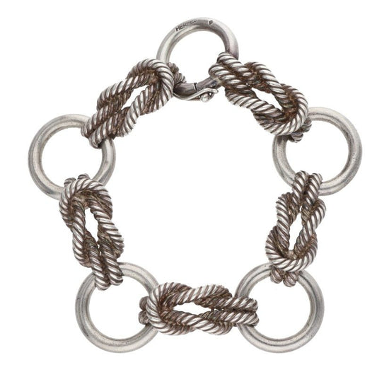 HERMES Audierne Silver Bracelet Size ONE SIZE