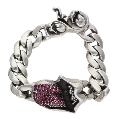 Chrome Hearts Pave Ruby Classic Link Bracelet