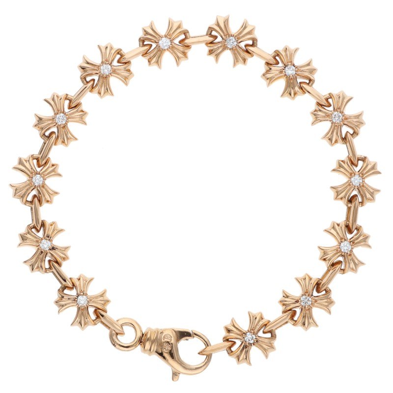 Chrome Hearts 22K CH X Link Diamond Bracelet Size 13LINK