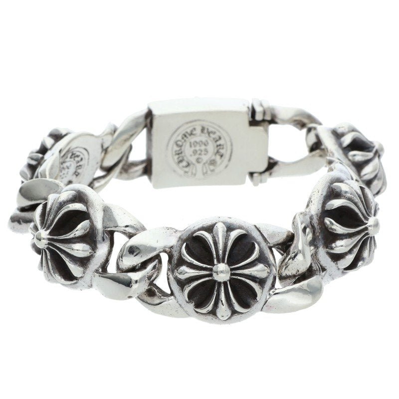 Chrome Hearts Cross Link Old Silver Bracelet Size ONE SIZE