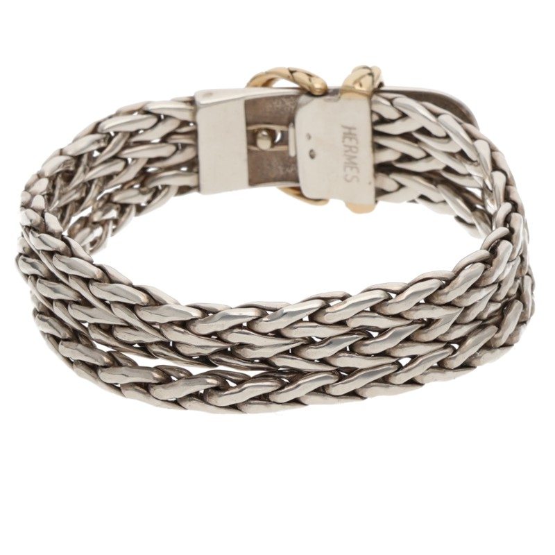 HERMES Diane K18YG Silver Combo Bracelet Multi Size ONE SIZE