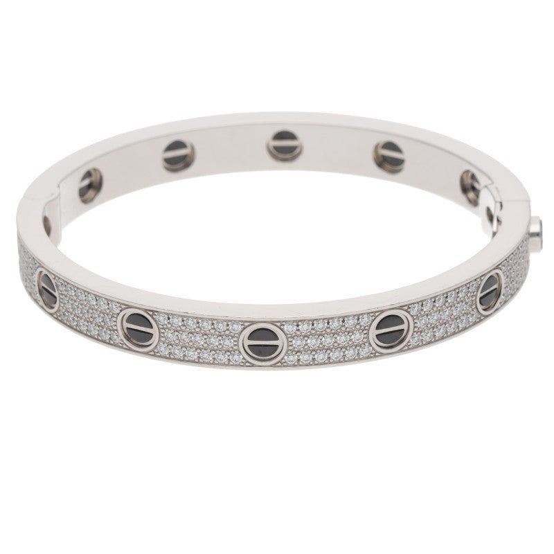 Cartier LOVE BRACELET K18WG Ceramic Pave Size ONE SIZE