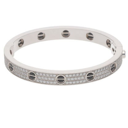 Cartier LOVE BRACELET K18WG Ceramic Pave Size ONE SIZE