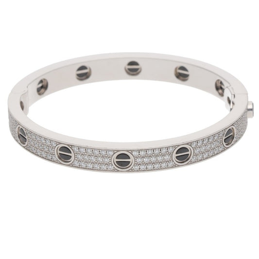 Cartier LOVE BRACELET K18WG Ceramic Pave Size ONE SIZE