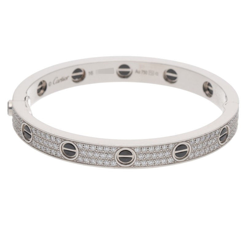 Cartier LOVE BRACELET K18WG Ceramic Pave Size ONE SIZE