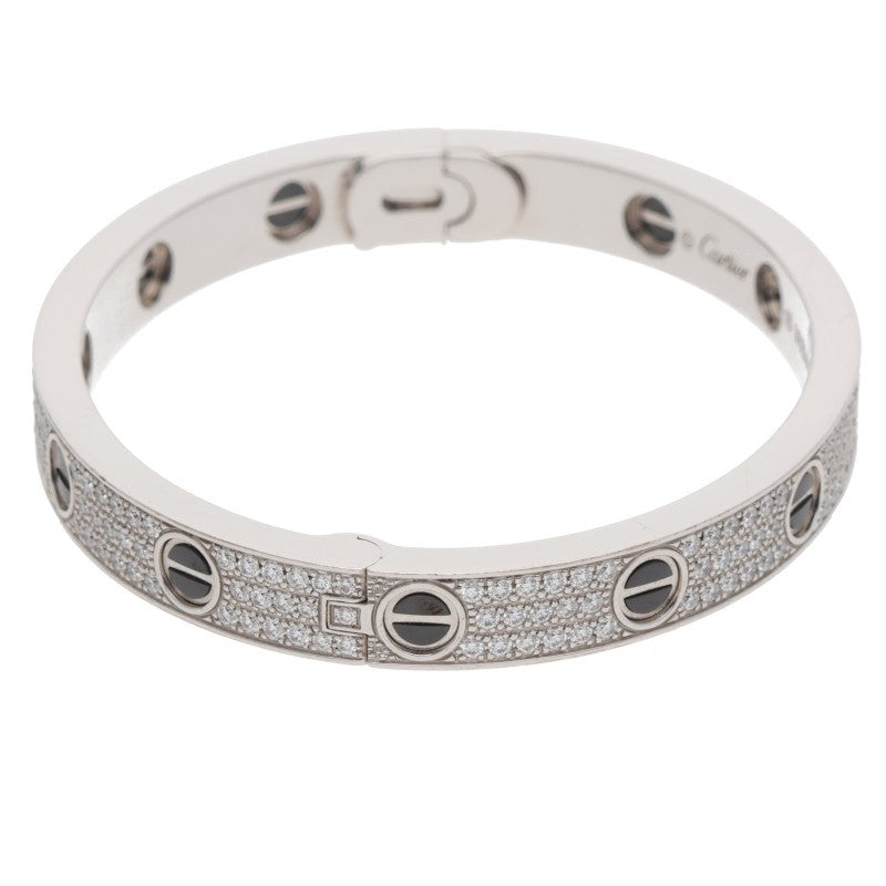 Cartier LOVE BRACELET K18WG Ceramic Pave Size ONE SIZE