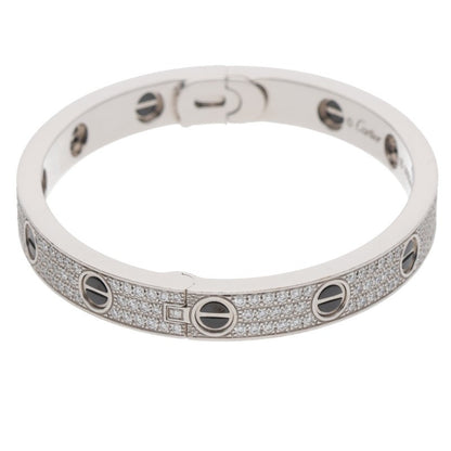 Cartier LOVE BRACELET K18WG Ceramic Pave Size ONE SIZE