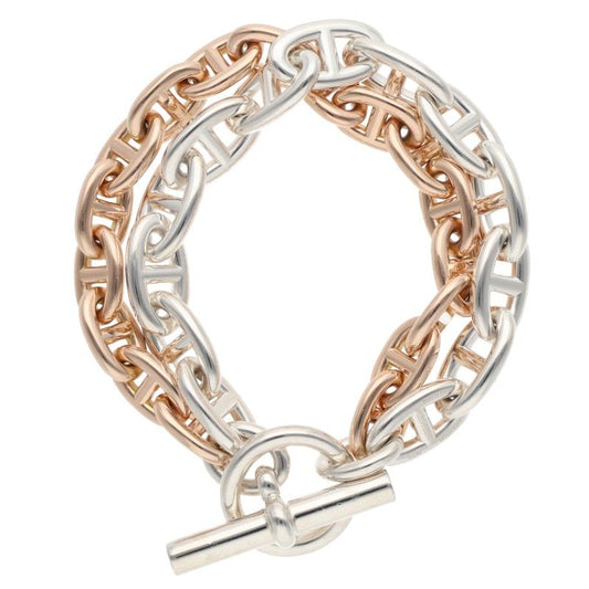 HERMES Chaine d'Ancre Double GM/MM Silver Pink Size ONE SIZE